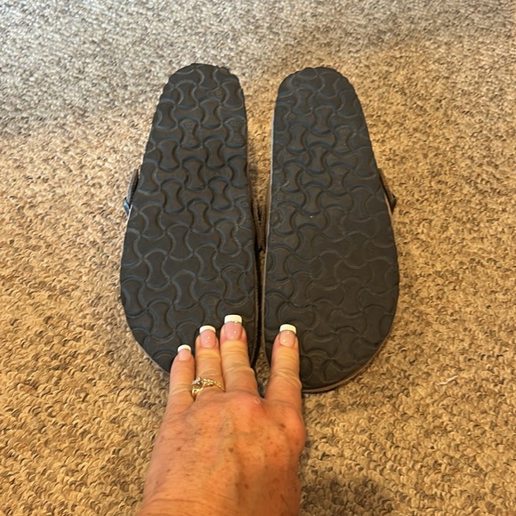 Birkenstock taupe tan Boston clog shearling fur slip on shoes sz 8 - Picture 8 of 8